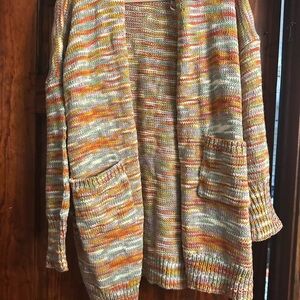 Multicolor Striped Women's Cardigan